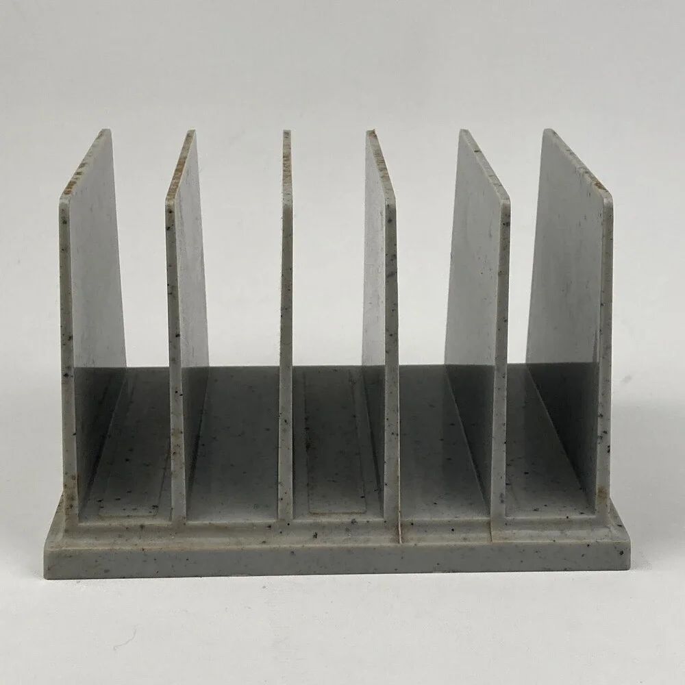 VTG Rogers 5 Slot Gray Speckle Plastic Letter Mail Desk File Sorter